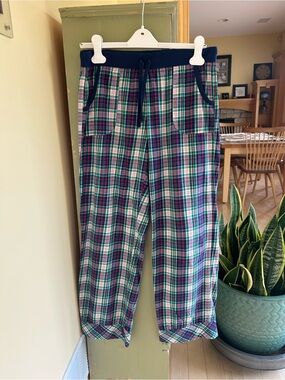 Victoria's Secret Navy/Green/Red Plaid Flannel Pajama Lounge Pants Size Medium